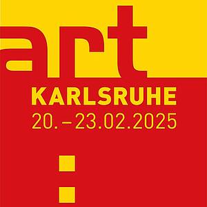 Logo der Kunstmesse art Karlsruhe in rot und gelb Logo der Kunstmesse art Karlsruhe in rot und gelb